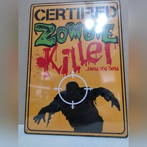Source Unknown Certified Zombie Killer Wall Decor - Yellow, Green, Red, Black